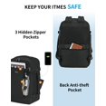 thumbnail image 4 of Mochila de viaje ECOHUB de 30 litros con carga USB para portátil de 15,6 pulgadas, color negro, 4 of 8