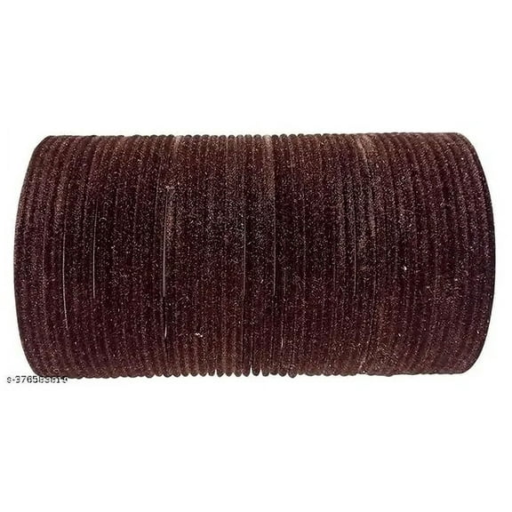 Handmade Brown Color 36 PCS Velvet Metal bangle bracelet For Girls Made In India High Quality Bangles Set For Girls And Women