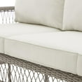 thumbnail image 5 of Crosley Furniture Thatcher Modern Fabric Outdoor Wicker Sofa in Cream/Driftwood, 5 of 13