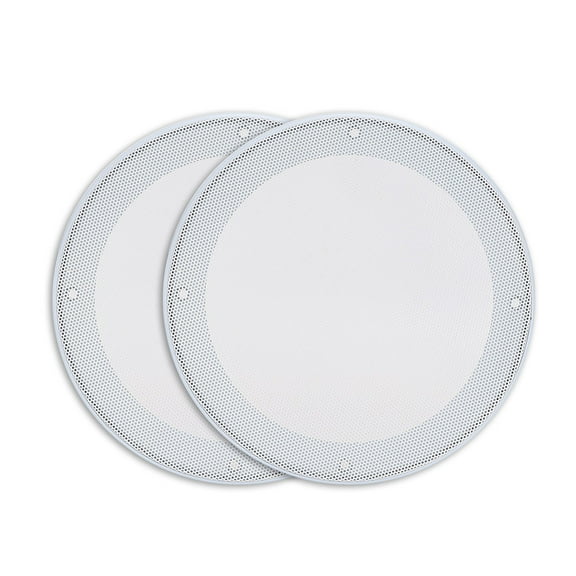 2PCS 6.5inch Speaker Loudspeaker Protective Cover Speaker Decoration(White White)