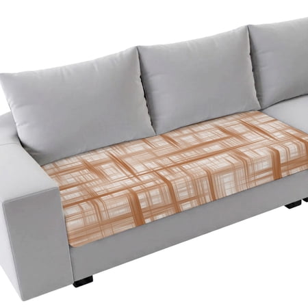 Couch Cushion Covers Orange Weaves Sofa Cushion Cover Stretch Seat Covers Modern Abstract Grid Sofa Slipcovers Soft Furniture Protector for Sectional Sofas Living Room Medium-1 Piece