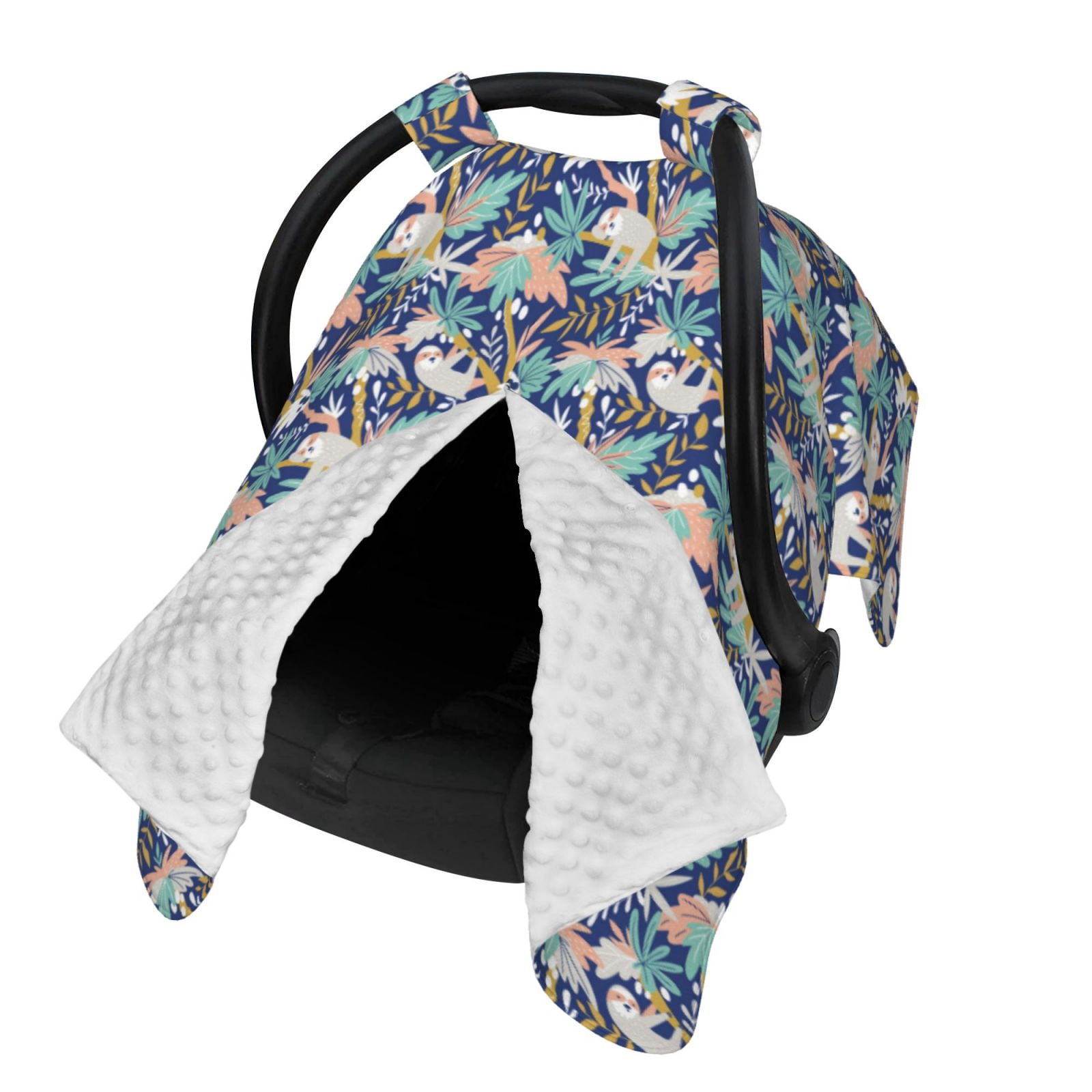 Naloa Tropical Sloth Baby Car Seat Cover, Breathable Baby Carrier Cover, Multiuse Baby Carrier Cover & Nursing Breastfeeding Cover