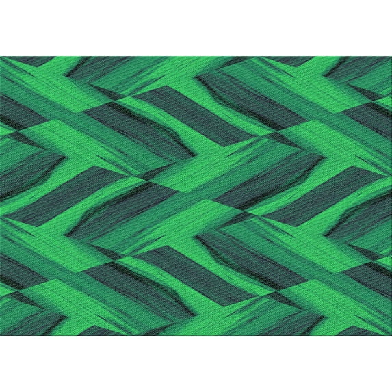 Ahgly Company Machine Washable Indoor Rectangle Transitional Medium Teal Green Area Rugs, 4' x 6'