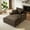 Dark Brown, variant on Miniyam 47 in Modern Chaises with Cushion, Black Compression Sofa Lounge Chair for Living Room, Bedroom, Apartment