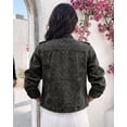 thumbnail image 4 of ChicMe Women's Denim Jackets Button up Stand Collar Long Sleeve Jeans Jacket Casual Lightweight Fall Coat Gray-XL, 4 of 8