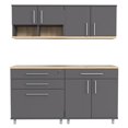 thumbnail image 4 of Inval Kratos Système de Rangement de Garage en Bois Manufacturé 4 Pcs Gris Foncé, 4 of 9