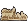 thumbnail image 1 of Printtoo Wooden Thailand Monuments Engraved Fridge Magnet Souvenir Gift, 1 of 1
