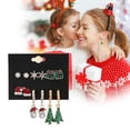 thumbnail image 2 of Christmas Stud Set 6pcs Snowflake Hat Tree Alloy Oil Dripping Silver Cute Stud SetThe Best Gift for A Loved One, 2 of 9