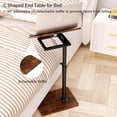 thumbnail image 4 of Sofa Armrest Tray Table for Couch Swivel Height Adjustable End for Small Spaces Snack Side Table for Bed or Chair with Phone & Tablet Slot (Rustic ), 4 of 6