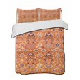 thumbnail image 2 of Quilts Twin XL Size, Boho Orange Soft Comforter Bedding Set for Bed, Country Style Bohemian Floral Retro Tribal Lightweight Quilted Bedspread with Pillow Cover(2 Pieces) for All Season, 68x98 Inch, 2 of 6