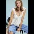 thumbnail image 4 of Camisola Sexy de Verano para Mujer, Top de Encaje con Volantes en , Tops Tipo Babydoll, Tops Cortos Y2K para Salir, Ropa de Calle para Fiestas S, 4 of 6