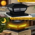 thumbnail image 6 of QUICDEER Solar Post Cap Lights,6x6 post cap solar light,Auto-Sensing,Windbreaks,Waterproof Post Lights Outdoor 4x4 Solar Fit 4x4 ,6x6 Wood/Vinyl Posts, 8-10 Hours of High Brightness Illumination, 6 of 6