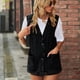 thumbnail image 2 of Chaleco sin mangas Bolsillos grandes Chaqueta frontal con botones Chaleco sin mangas para mujer Lady Dating Negro XL, 2 of 6