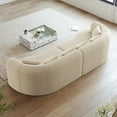 thumbnail image 6 of Kepooman 106.3" Compressed Seating Sofa with 6 Pillows and Luxury Corduroy Four-Seater, Boneless Couch with Deep Seat Design for Living Room, Bedroom, Beige, 6 of 7
