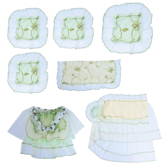 Butterflies Pattern Cover 7Pcs Green Lace Computer Cover with Washable Reusability