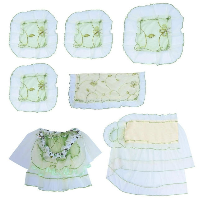 Butterflies Pattern Cover 7Pcs Green Lace Computer Cover with Washable Reusability