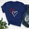 thumbnail image 2 of Hyknon Plus Size Tops for Women Fashion Crewneck Short Sleeve Loose Solid Color Pullover Going out Tops Spring Summer Valentine's Day Love Heart Printed Shirts, 2 of 5