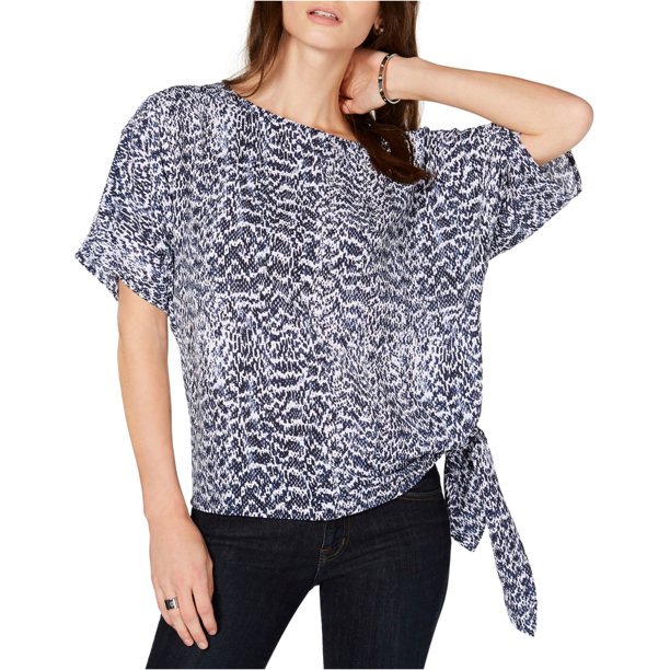 Blusa con lazo lateral Michael Kors para mujer azul PM