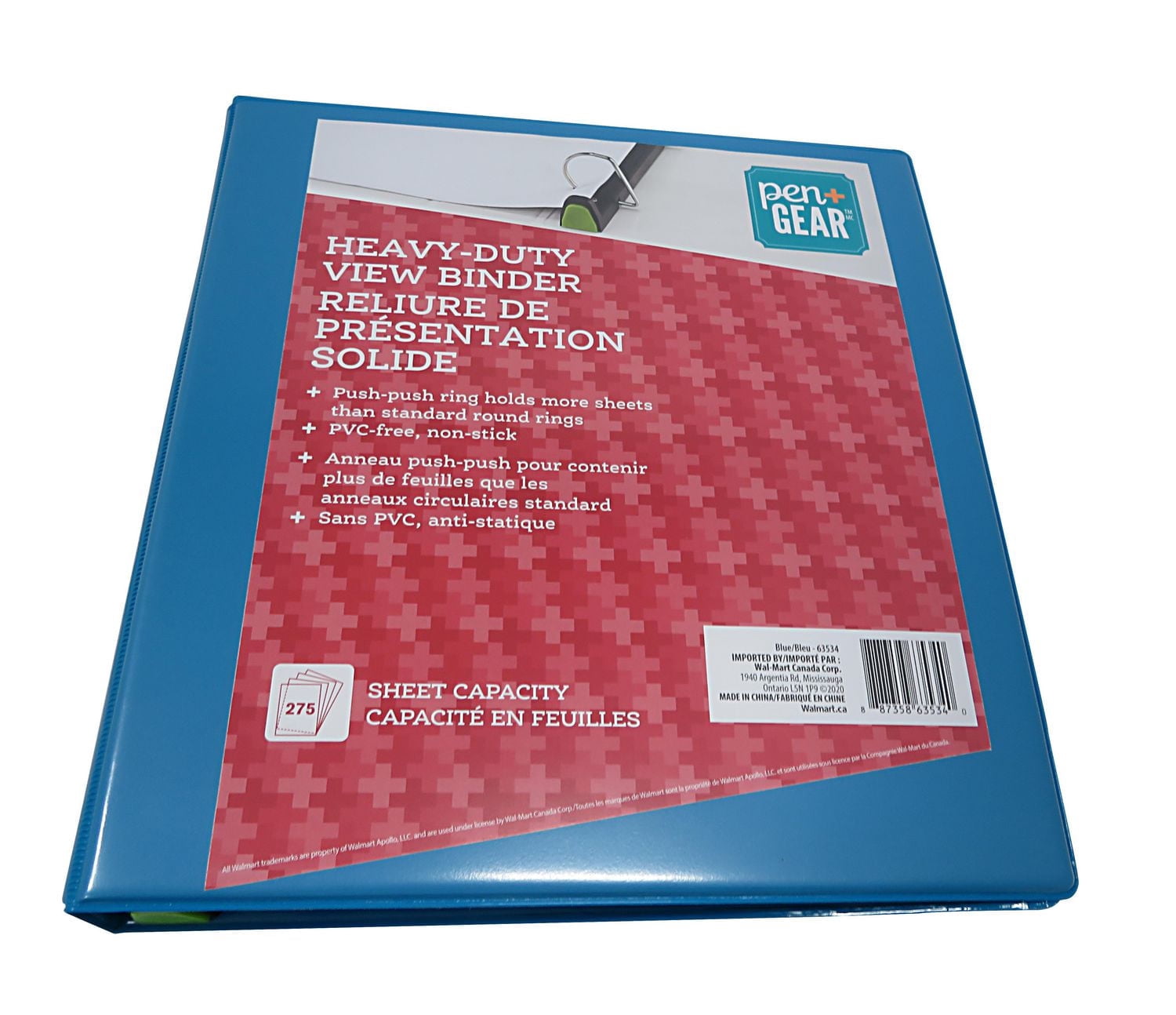 PEN+GEAR HEAVY DUTY VIEW 1`` BINDER BLUE