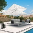 thumbnail image 3 of PURPLE LEAF 9' × 11.5' Patio Umbrella With Base White Cantilever Umbrella Square Outdoor Offset Umbrella Windproof with 360° Rotation for Garden Deck Pool, White, 3 of 11
