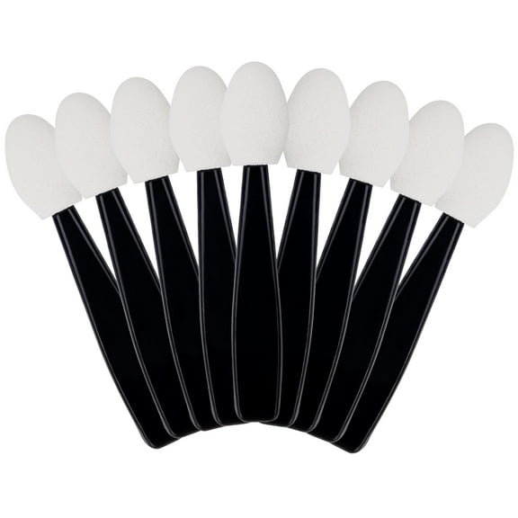 50pcs Eyeshadow Applicators Double-side, White Eye Shadow Brushes Short, Sponge Eyeshadow Applicator, Reusable Eyeshadow Applicator, 1.57" Professional Eye Shadow Brushes for Makeup(White)