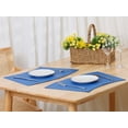 thumbnail image 6 of Unique Bargains Set of 6 Wedge Faux Leather Heat Resistant Wipe Clean Round Table Mats Blue, 6 of 6
