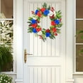 thumbnail image 5 of Pedty Summer Wreaths,Wreath for Front Door,4Th of July Independence Day Red White Blue Flower Wreath for Wall Window Party Wedding Decor Spring Summer Decoration for Front Door Home Decor (Blue), 5 of 7