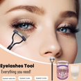 thumbnail image 1 of Feltree 3 in 1 Eyelash Application Tool Kit | Eyelash Separator Metal Teeth Mascara Comb Portable Curler and Applicator Set Tweezers Extensions Clips Eyelashes, 1 of 8