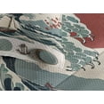 thumbnail image 3 of Ambesonne Nautical Quilted Coverlet 3 Pcs, Waves Sun Sakura Anchor, Queen Size, Pale Ruby and Cadet Blue, 3 of 4