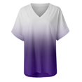 thumbnail image 6 of GERsome Womens V Neck T Shirts Rolled Short Sleeve Gradient Print Shirts Cute Fit Summer Casual Tee Tops with Side Split S-5XL, 6 of 6