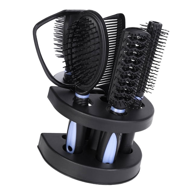 STRANDCHIC 5pcs Salon Comb Brush Set In Blue For Women With Anti-static Feature