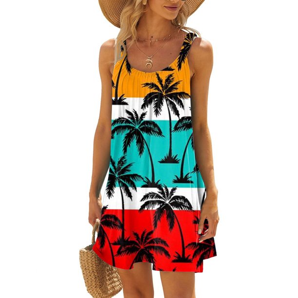 WILLBEST Vestidos de Verano para Mujer Vestidos de Moda para Mujer Vestido Chaleco Casual Vacaciones Vestido Corto de Verano Chica