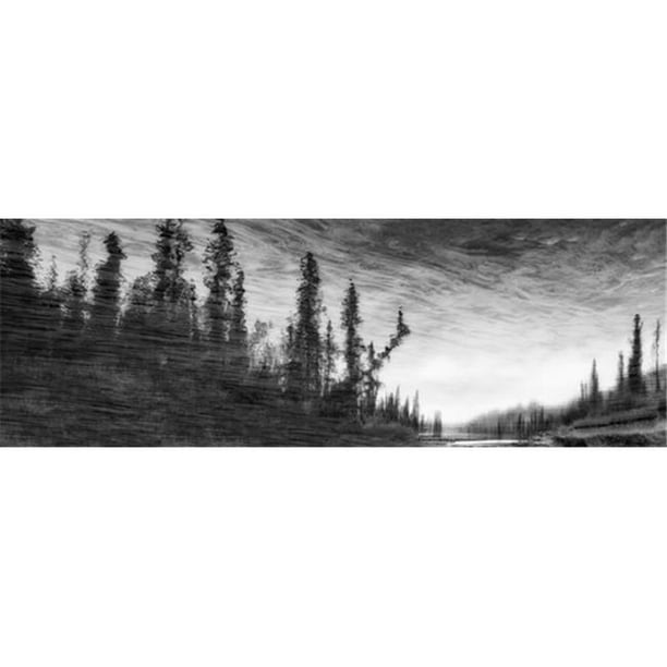 Posterazzi DPI12290351 Abstrait Stlye Réflexion sur Parc National de Jaspe d'Eau - Alberta Canada Affiche Imprimée par Ron Harris, 36 x 12