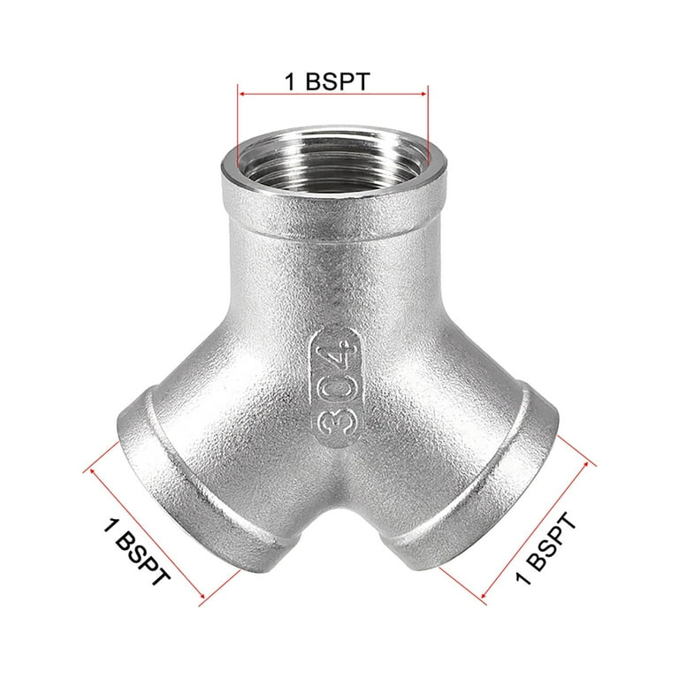 Stainless Steel 304 Y Connector - 1/2 BSPT Female 3-Way Pipe Fitting