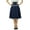Navy Blue, variant on Bimba Women Knee Length Denim Skirt With Lace Detail Casual Chic A-Line Skirts