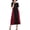 Wine Red, variant on SUNNYME Women's Casual Double Color Short Sleeve Colorblock Baggy Long Maxi Dress