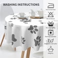 thumbnail image 6 of ZICANCN Round Table Cloths 60 Inch, Puppy Paw Print Table Cover Waterproof Washable Outdoor Picnic Tablecloth, 6 of 8