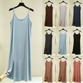 thumbnail image 2 of Qingpeng Womens Knit Long Nightgown V Neck Sleeveless Spaghetti Strap Side Slit Loose Fit Comfy Sleep Dress, 2 of 5