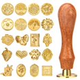 thumbnail image 1 of Kit de sellos Wax Seal Draupnir, 21 unidades con mango de madera, 20 patrones, 1 of 7