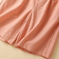 thumbnail image 4 of WIZUTIZ Gym Shorts Women Wide Leg Casual Sports Baggy Shorts High Rise Solid Shorts Knee-Length with Pockets Smocked Shorts for Ladies Stretch Anniversary Pink Linen, 4 of 6