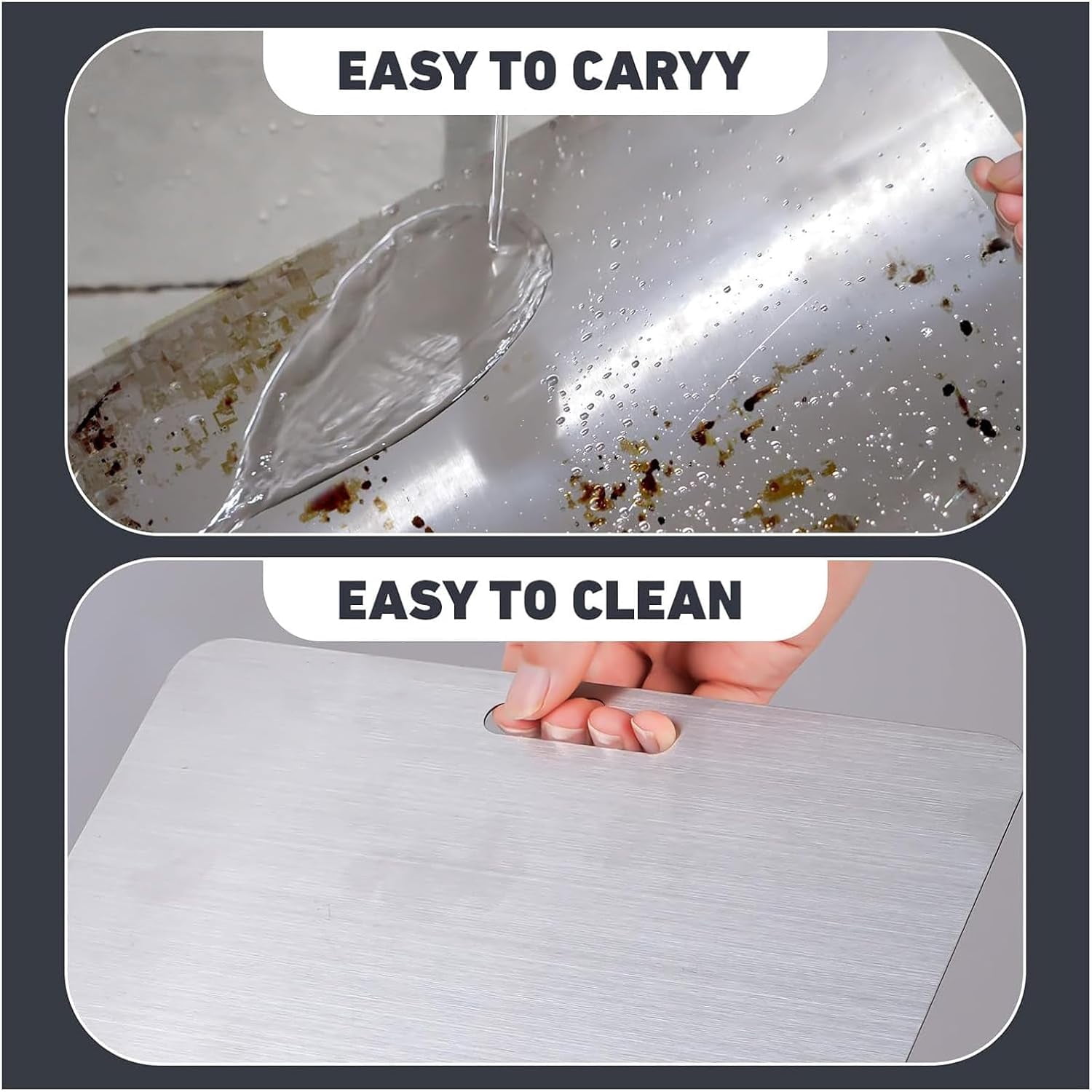 Titanium Cutting Boards For Kitchen, 3Pcs  Cut Titanium Cutting Board, Food Grade Quality,Easy To Clean And Will Not Absorb Odors, Suitable For Kitchen Or Outdoor Camping