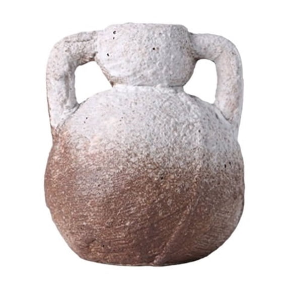 Colorblocked Round Ceramic Vase with Handle for Home Office Decor