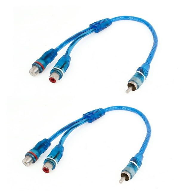 2 piezas 2 RCA hembra a enchufe macho para Cable divisor de Cable de Audio para coche