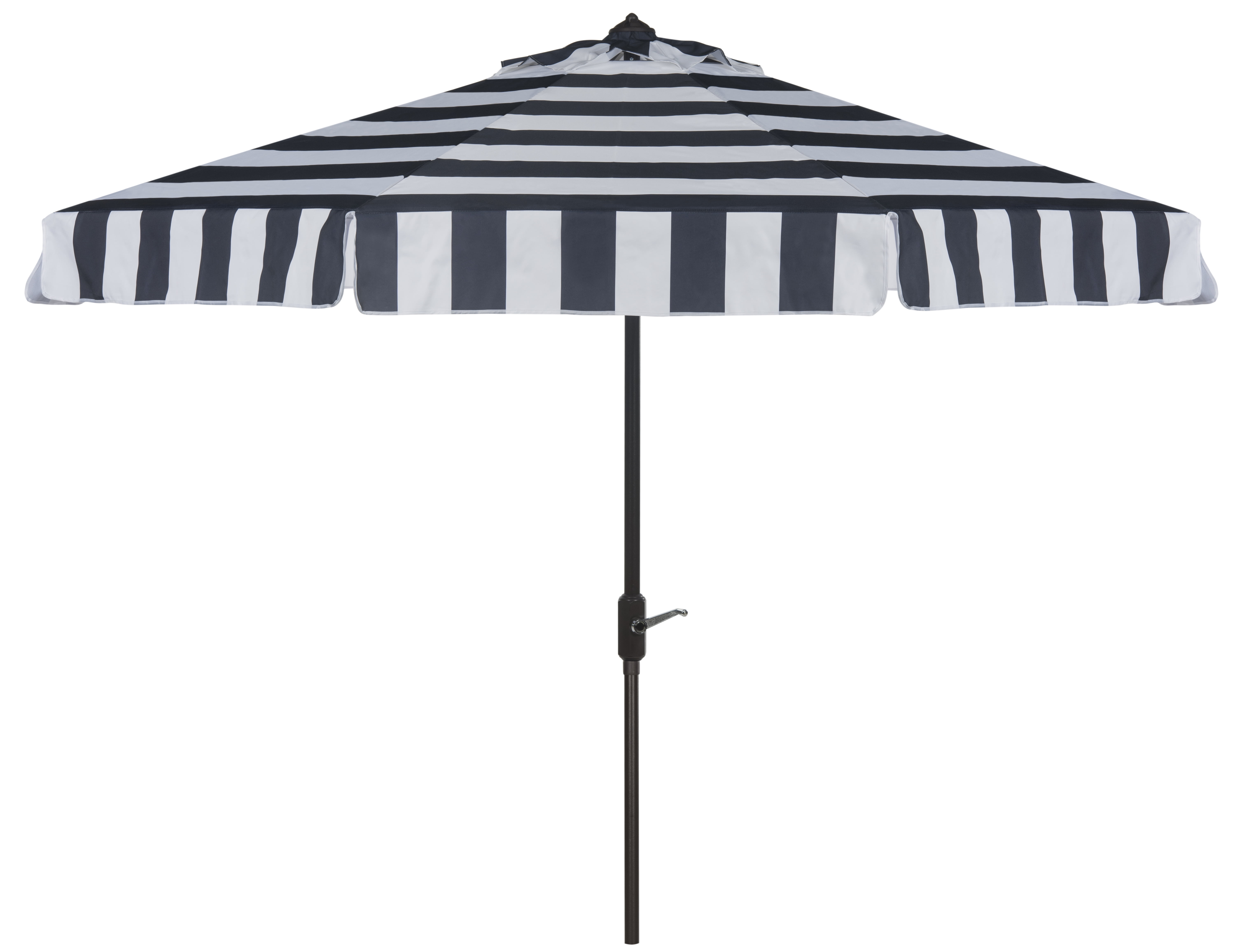 Safavieh Elsa 11 Market Crank Round Patio Umbrella Navy White Walmart Com Walmart Com