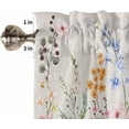 thumbnail image 5 of Kitchen Curtains and Valances Set, Spring Flower Leaf Plant Wildflowers Vintage Floral Blue Pink Red Short Rod Pocket 3 Pieces Window Curtain Set for Bedroom, Bathroom, 24 Inch Long, 5 of 5