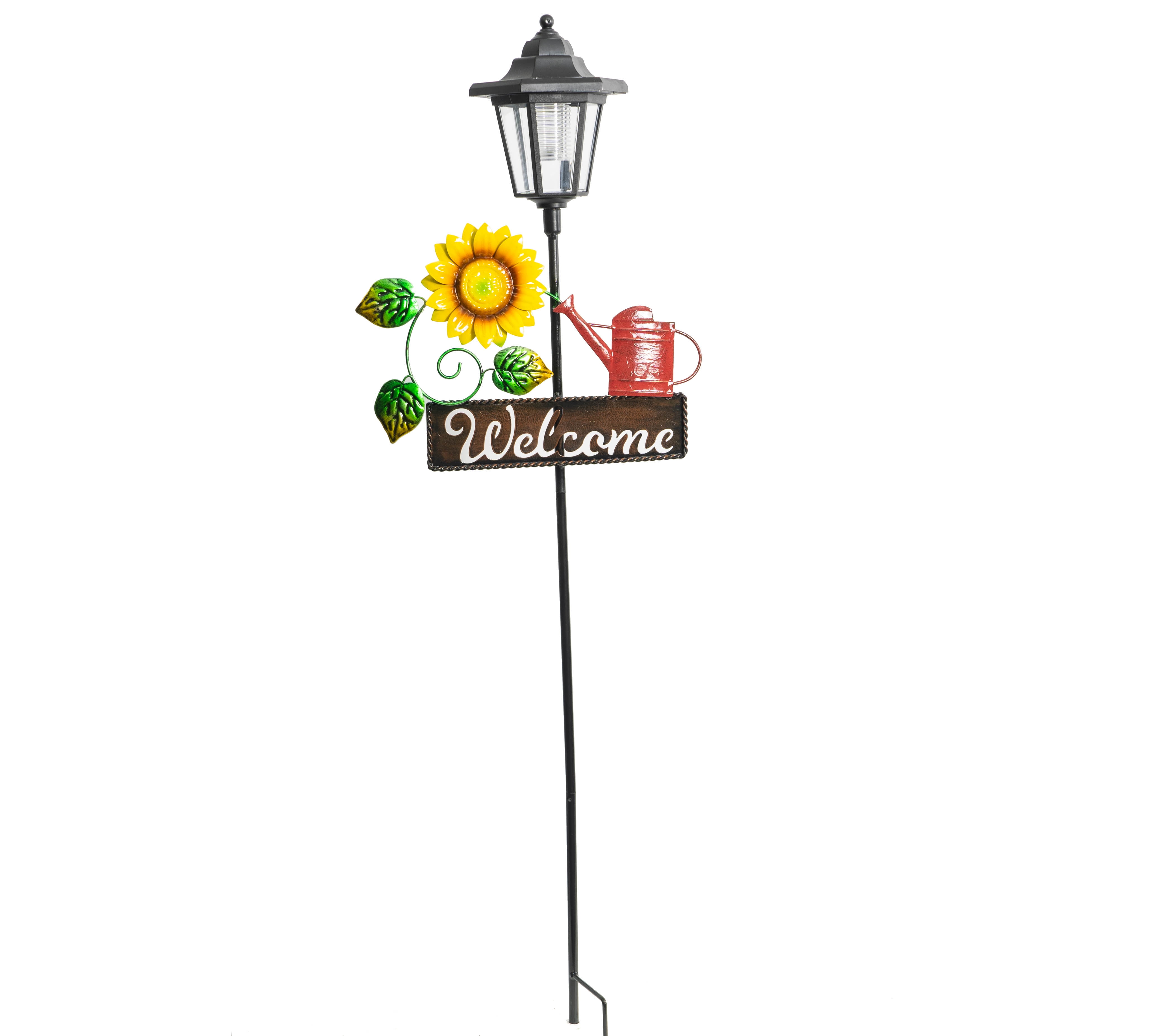 Watering Can Garden Sign Solar Stake