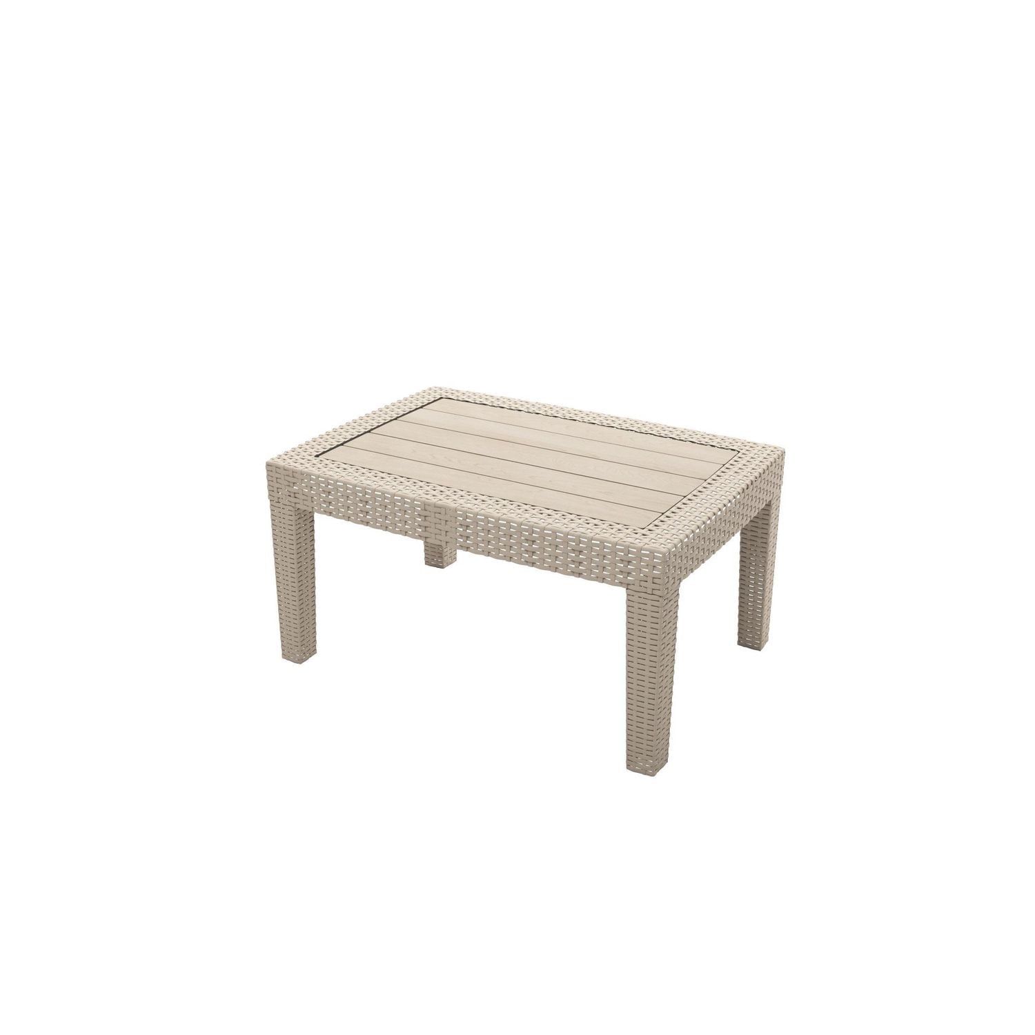 Ensemble de salon de jardin CorLiving Adelaide 4 pièces en résine tressée antirouille avec causeuse, 2 chaises et table basse