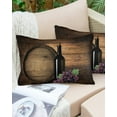 thumbnail image 6 of Pack of 2 Outdoor Pillow Covers, Wine Bottle and Fruit Grape with Wooden Barrel Waterproof Square Throw Pillowcase Cushion Decorative Pillow Covers for Couch Patio Tent, 20x12 in, 6 of 6