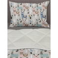 thumbnail image 3 of Hipster Comforter & Sham Bedding Set, Llama Guanaco South American Animals Hand Drawn Style Cartoon Art Print, 3 pcs Duvet Set Microfiber Filling Quilt, 5 Sizes, Multicolor, by Ambesonne, 3 of 4
