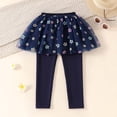 thumbnail image 2 of MIXUE Toddler Girls Pants Children'S Leggings Flowers Prints Trousers Two Culottes Spring Autumn Shaggy Yarn Skirt Sportwear,Blue,3-4 Years, 2 of 5